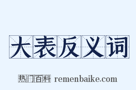 大表反义词是什么意思的图片